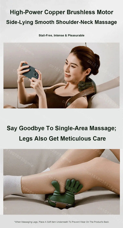 Neck Shoulder Massager Deep Tissue Shiatsu Back Cervical Massage Machine Bionic Heated Fatigue Relief Relax Muscle ﻿3-Level ﻿