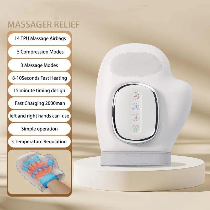 Hand Massager with Heat and Compression,Finger Massager Hand Equipment,  Wrist Muscles Massagers for Arthritis Carpal Tunnel